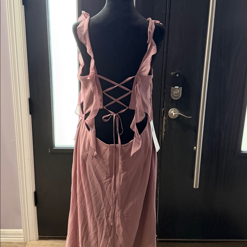 Barbie Mauve Ruffle Prom Dress - Picture 11 of 12